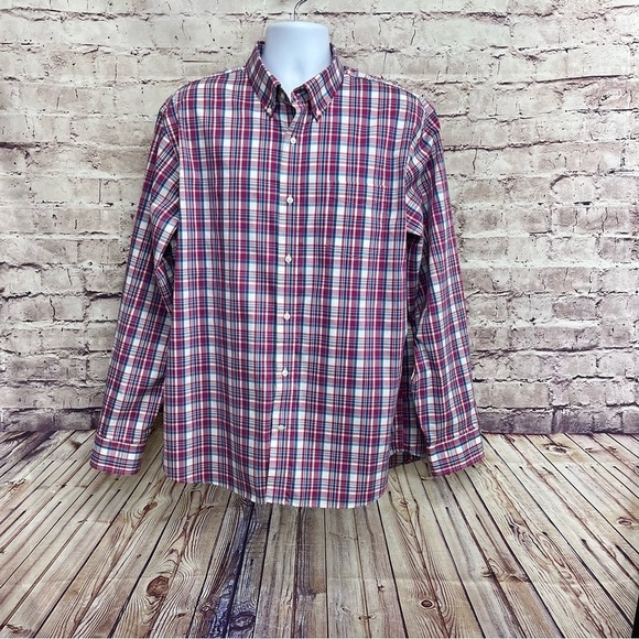 Lands End Check Tradition Fit Button Long Sleeve Shirt - Picture 1 of 8
